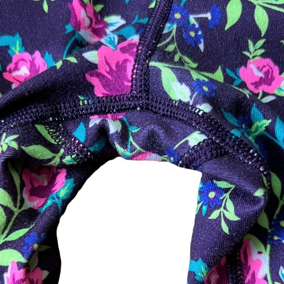 Ivivva Lululemon Plum Floral Print Rhythmic Tight Full Length Leggings 12 - Picture 7 of 9